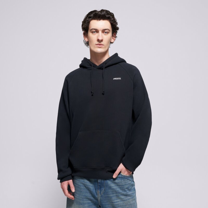 PROSTO MIKINA S KAPUCŇOU HOODIE SKIZZLE WASHED BLACK